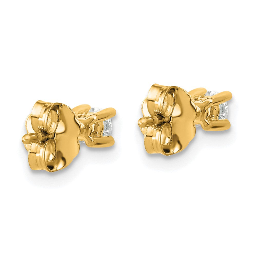 14k Yellow Gold 1/5 ctw Lab Grown Diamond VS/SI+ G+ Round 4 Prong Heavy Wt. Stud Earrings