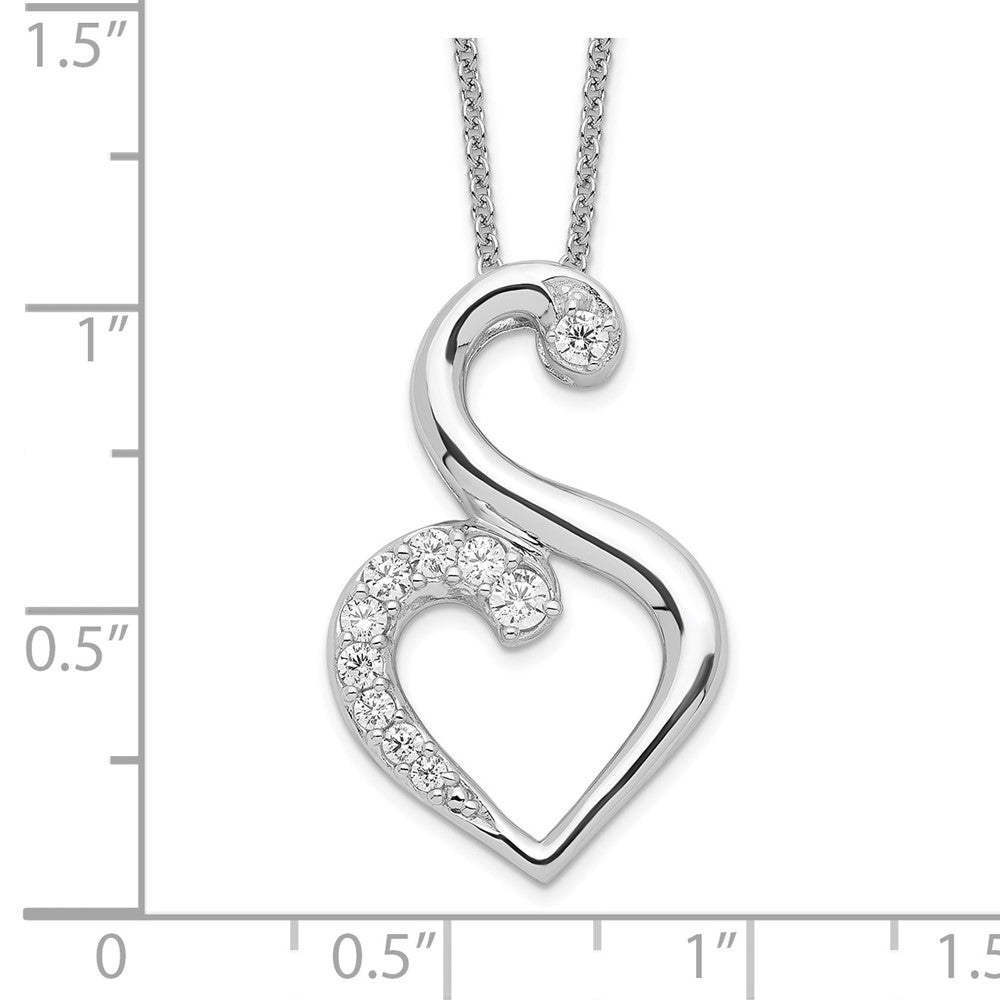 Sentimental Expressions Sterling Silver Rhodium-plated CZ Journey of Friendship 18in Necklace 18 Inches