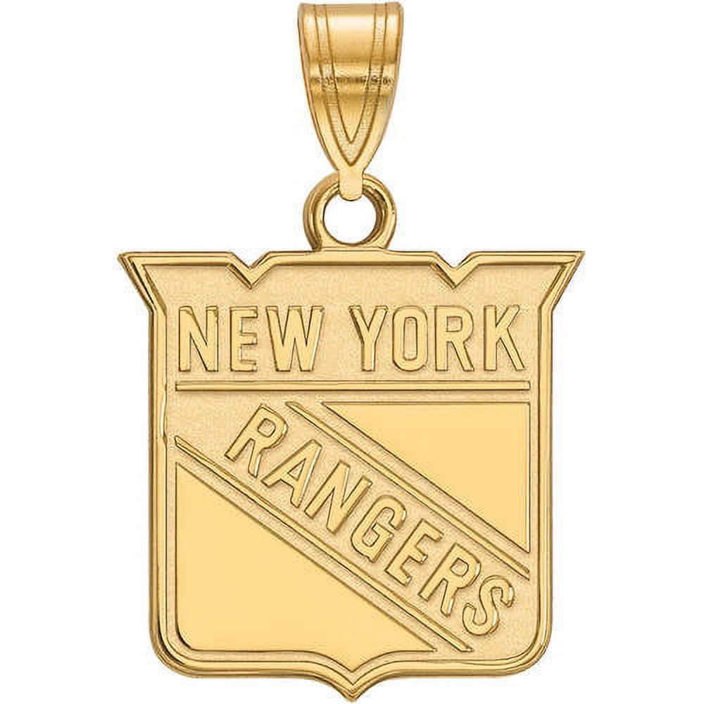 14K Yellow Gold NHL LogoArt New York Rangers Medium Pendant