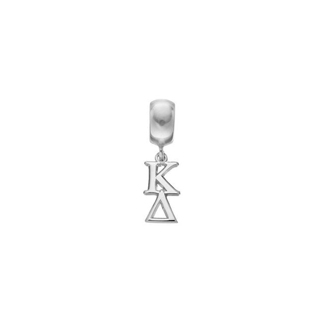 LogoArt KD005BD1-SS 0.62 in. Sterling Silver Kappa Delta Vertical Letters on Plain Bead