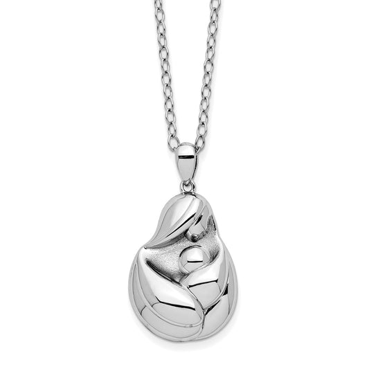 Sentimental Expressions Sterling Silver Rhodium-plated Mine To Keep Mom and Baby 18in Necklace 18 Inches