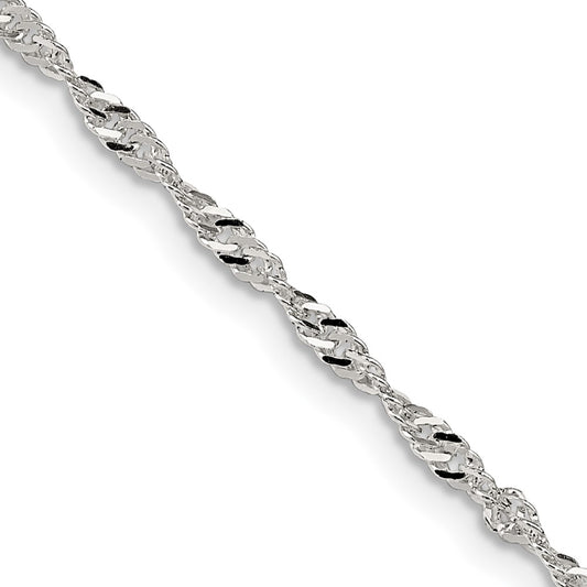 Sterling Silver 2mm Singapore Chain 30 Inches