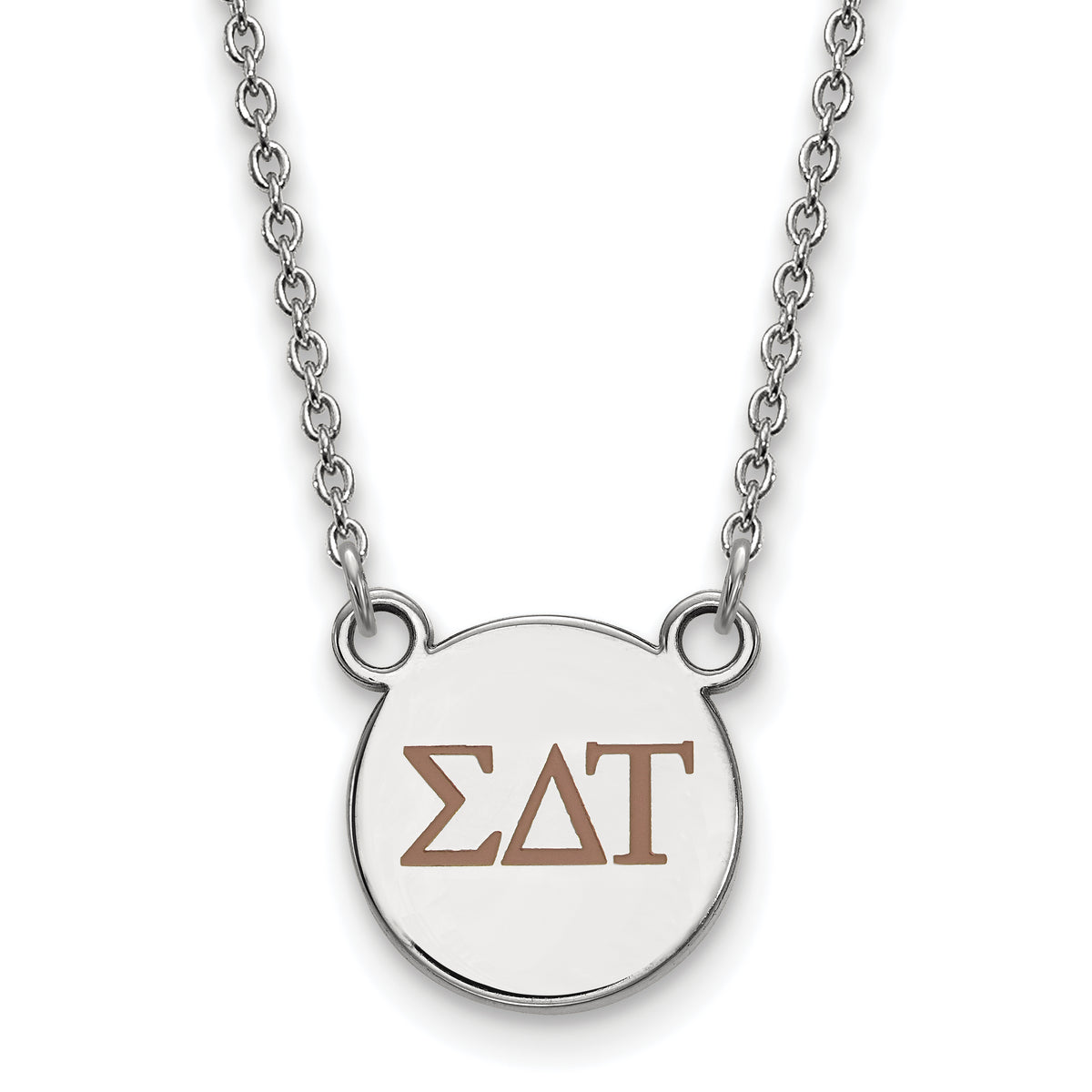 LogoArt Sterling Silver Sigma Delta Tau Extra Small Enameled Pendant Necklace With 18 Inch