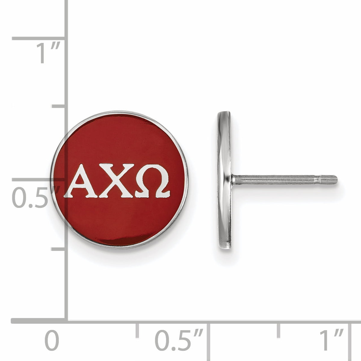 LogoArt Sterling Silver Alpha Chi Omega Enameled Post Earrings
