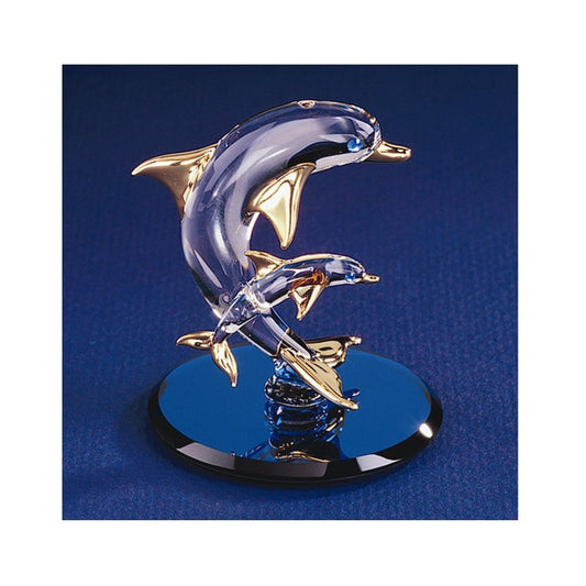 Dolphin & Baby Glass Figurine