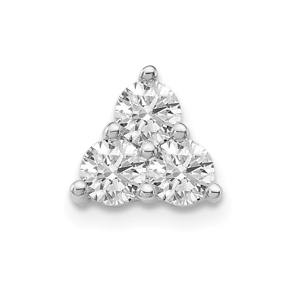 14K White Gold Lab Grown Diamond VS/SI+ G+ 3-Stone Triangle Pendant