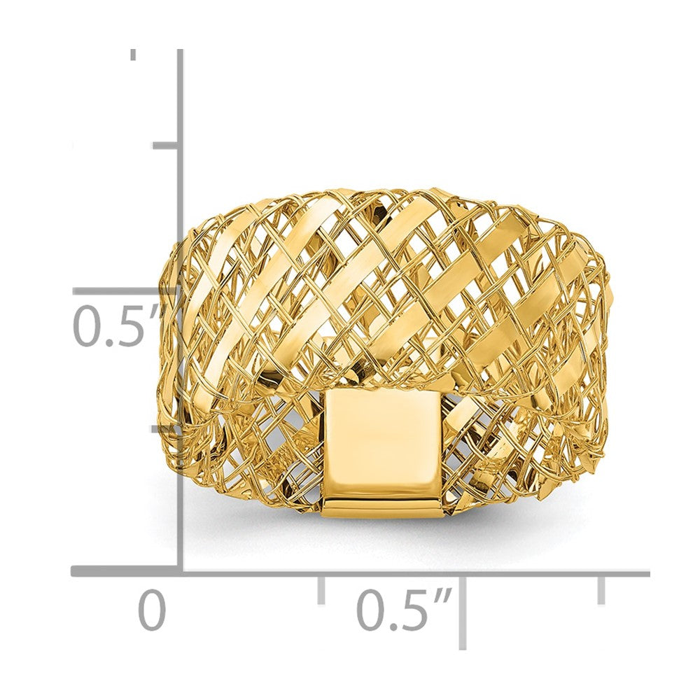 14K Polished Woven Stretch Ring