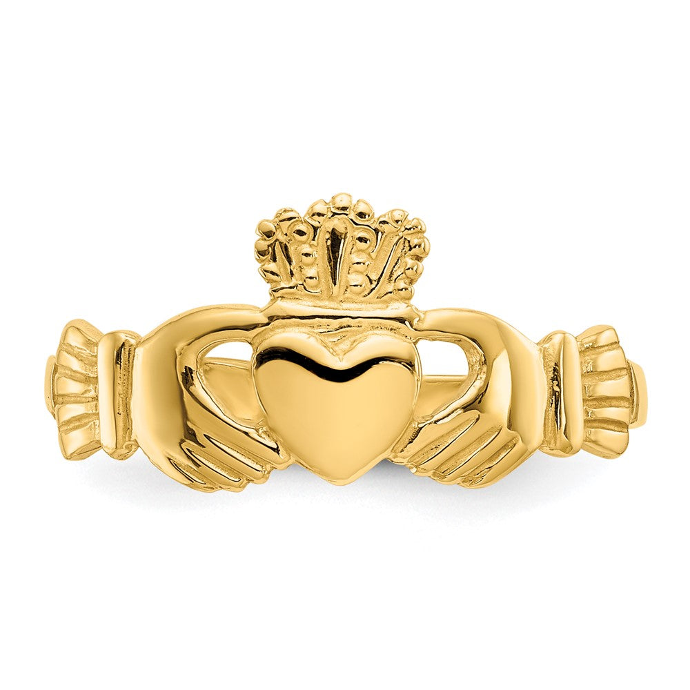 14k Polished Ladies Claddagh Ring Size 7