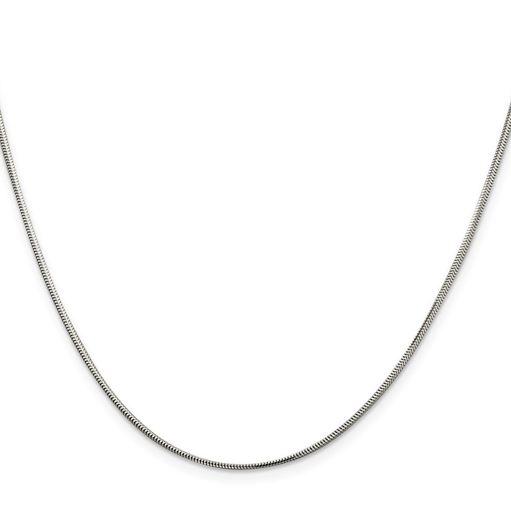 Sterling Silver 1.5mm Diamond-cut Flat Snake Chain 16 Inches