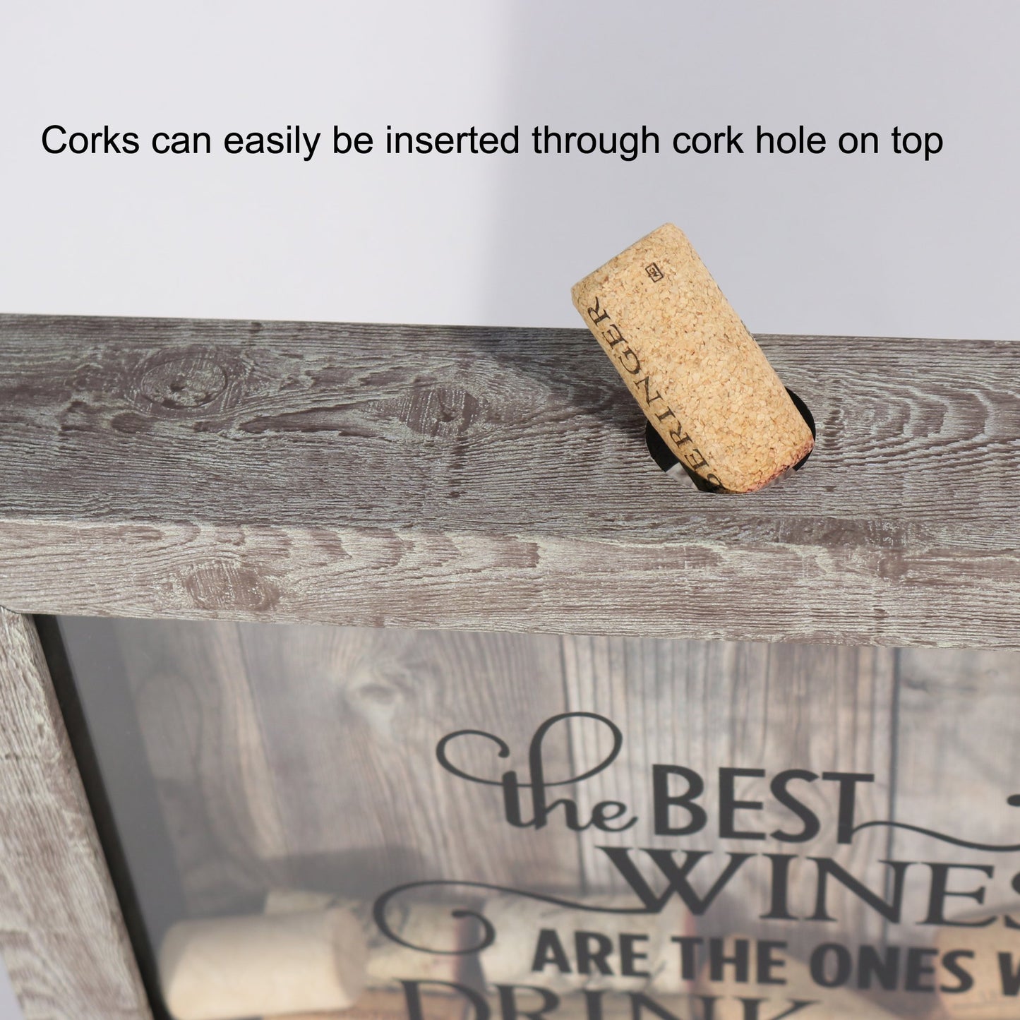 Lawrence Frames 10x10 Weathered Birch Shadow Box Wine Cork Holder