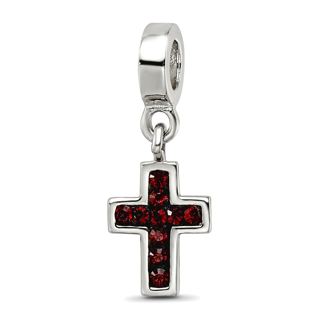 Sterling Silver Reflections Preciosa Crystal Cross Dangle Bead
