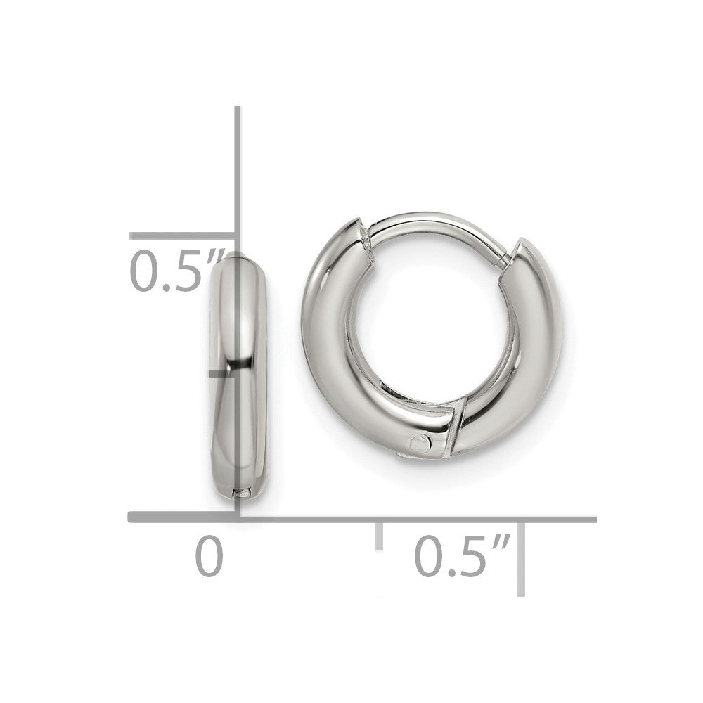 Stainless Steel Polished 2.5mm Hinged Hoop Earrings