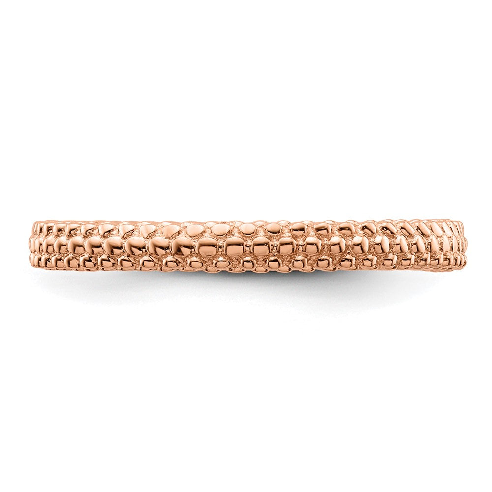Sterling Silver Stackable Expressions Pink-plated Domed Ring Size -10