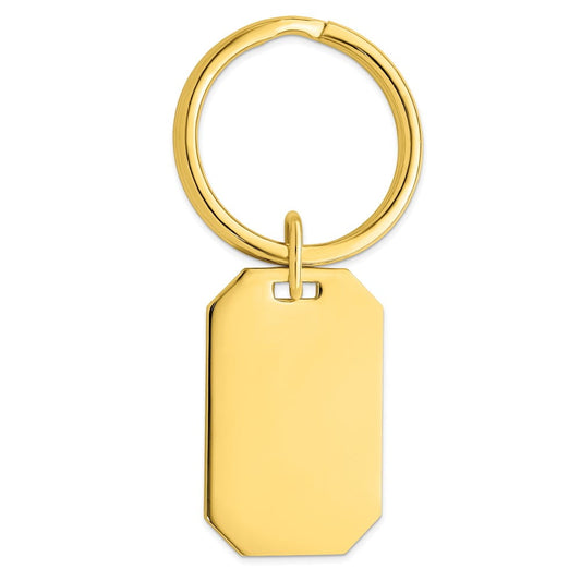 Gold-plated Kelly Waters Polished Rectangle Key Ring QGL8708