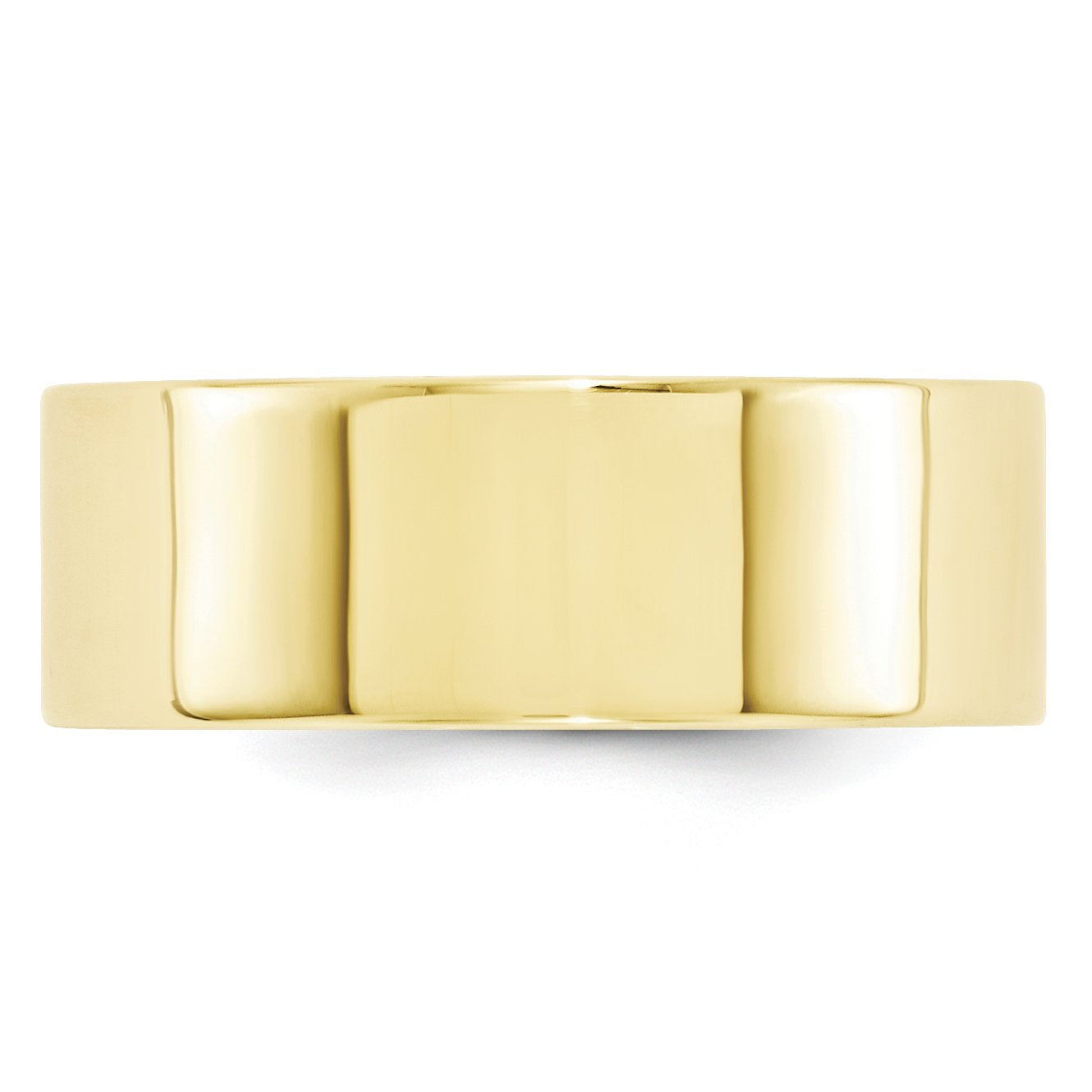 10k Yellow Gold 8mm Standard Weight Flat Comfort Fit Wedding Band Size 8.5