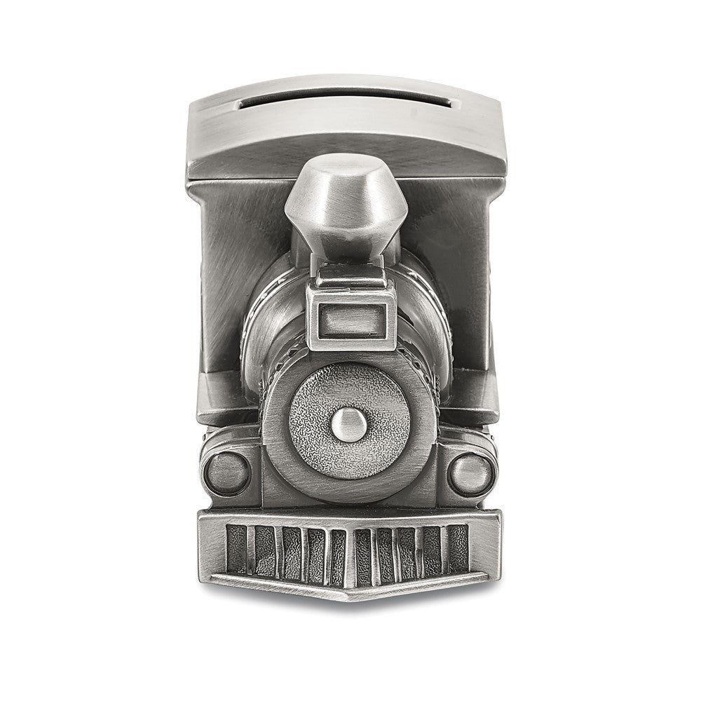 Pewter-tone Finish Metal Small Train Bank