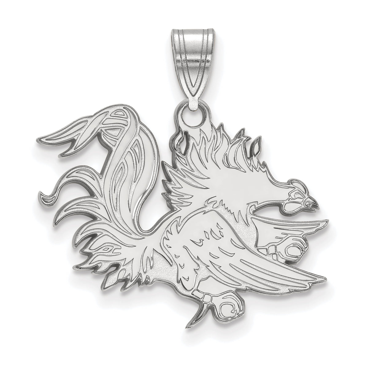 Sterling Silver LogoArt Official Licensed Collegiate University of South Carolina (SC) Large Pendant