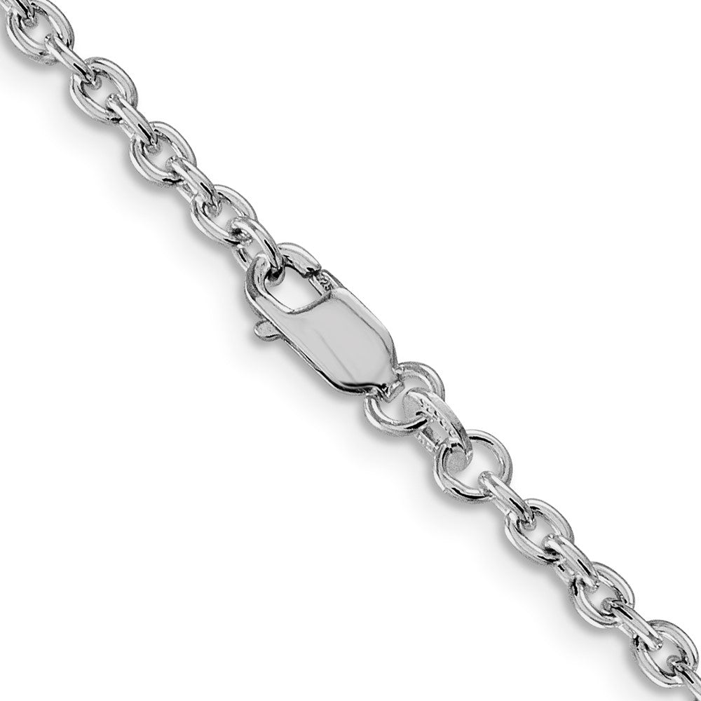 Sterling Silver Rhodium-plated 2.75mm Cable Chain 26 Inches