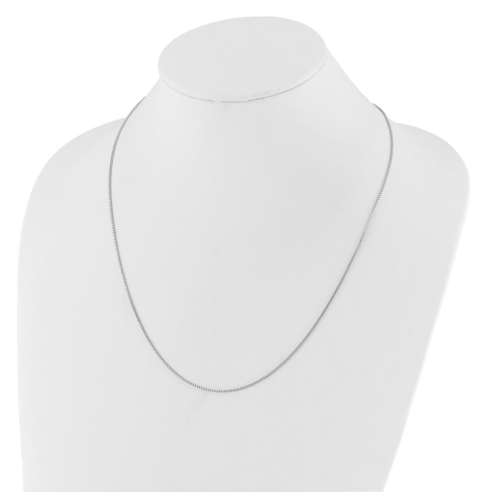 10K White Gold Adjustable 1mm Box Chain