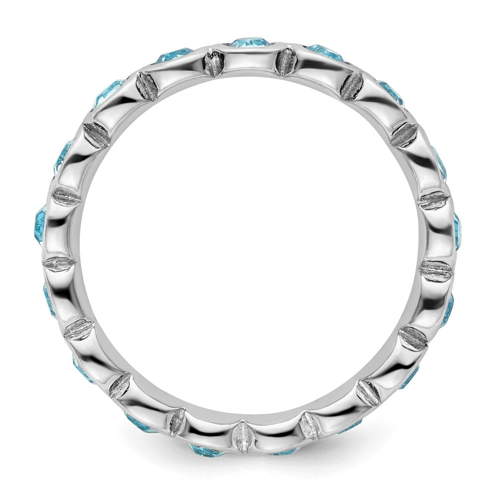 Sterling Silver Stackable Expressions March Crystal Ring Size -9