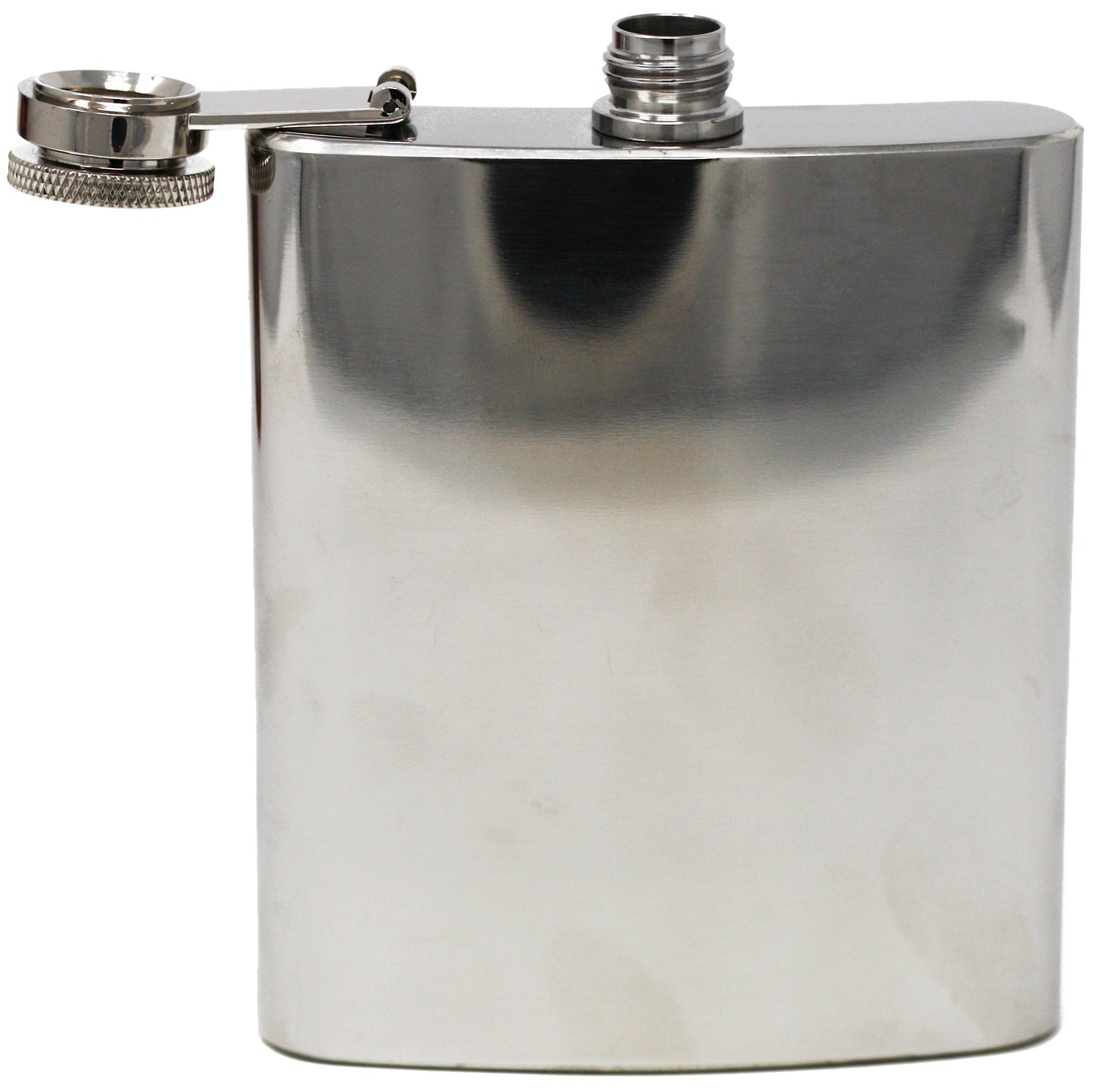 Rebel Steel Polished Stainless Steel 6 ounce Square Flask with Funnel QGP2717