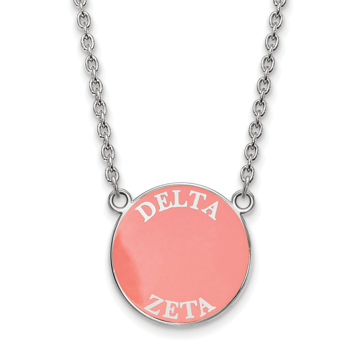 Sterling Silver 18in Official Licensed Greek Sororities Delta Zeta (??) Small Enamel Pendant w/Necklace