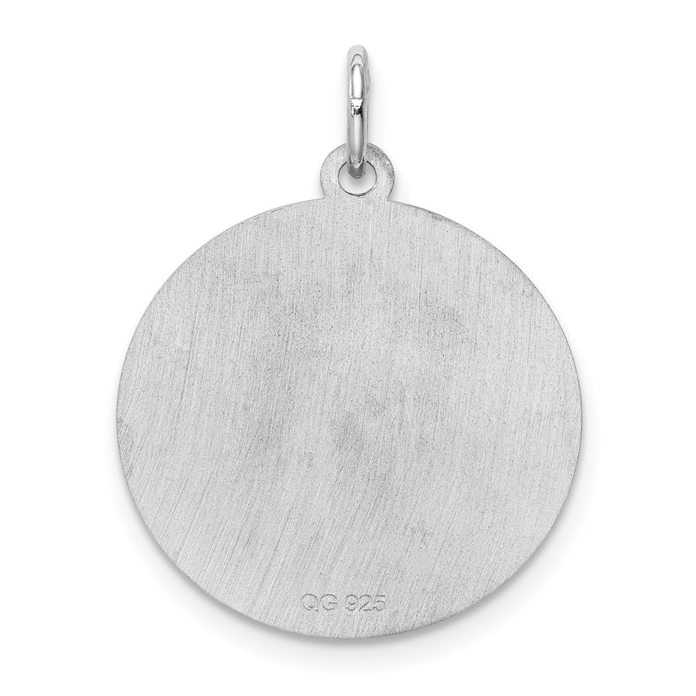 Sterling Silver Rhodium-plated Brocaded Letter L Initial Charm