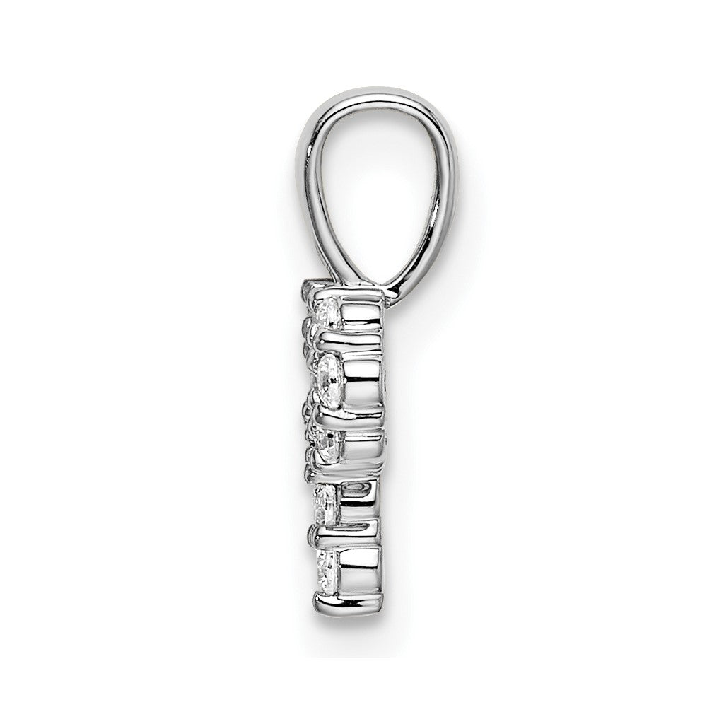 14k White Gold 1/10 carat Lab Grown Diamond VS/SI+ G+ Letter P Initial Pendant