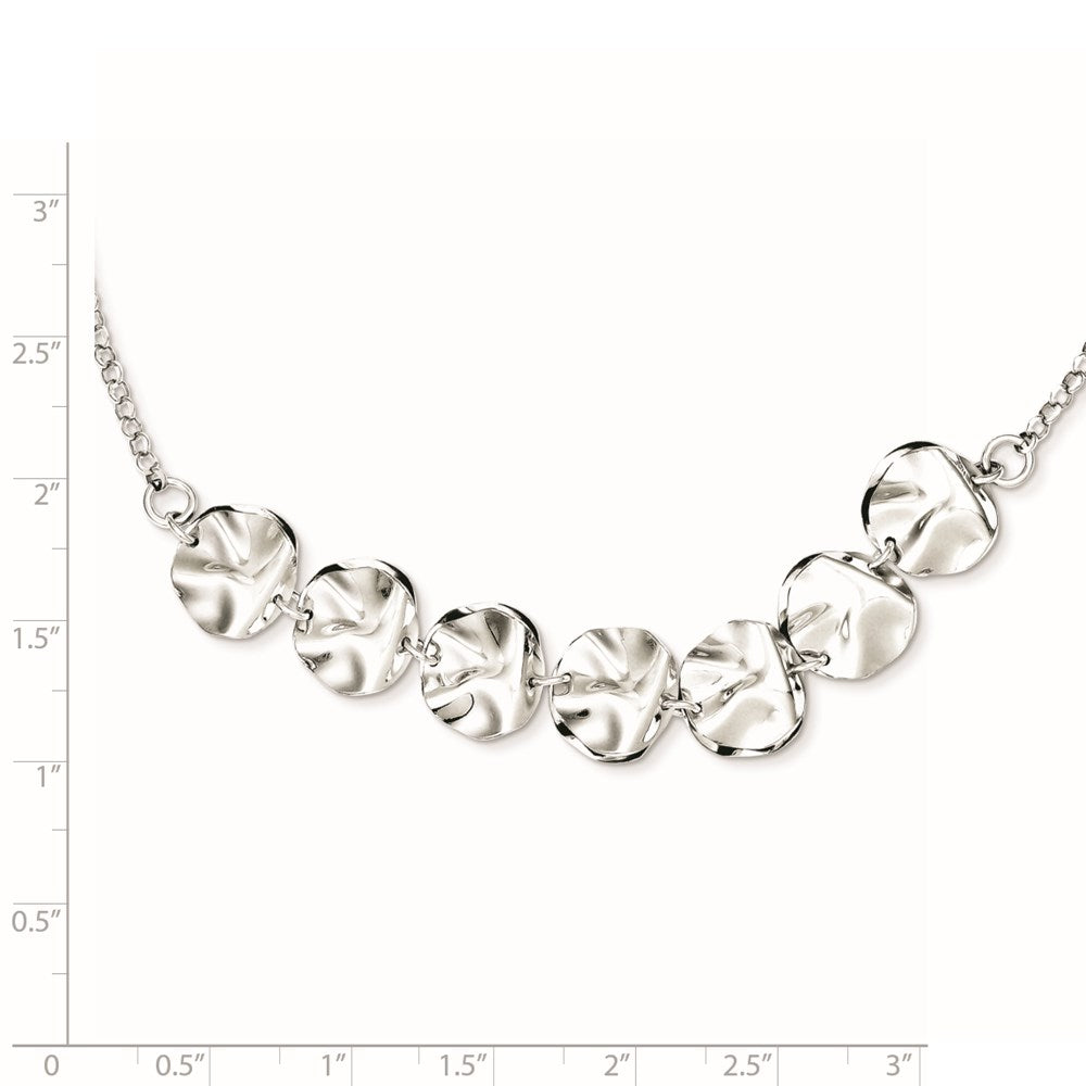Sterling Silver Rhodium Plated Fancy w/ 2in ext. Necklace
