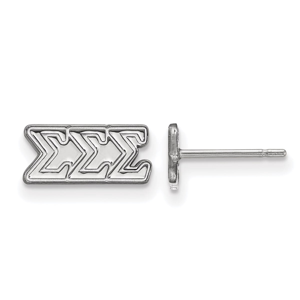 Sterling Silver Sigma Sigma Sigma XS Greek Letters Post Earrings