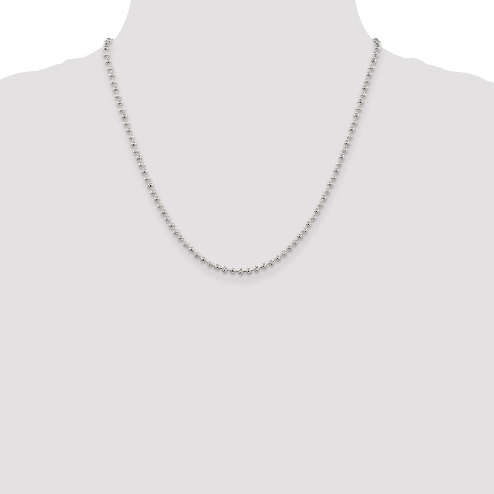Sterling Silver 3mm Fancy Beaded Chain 20 Inches