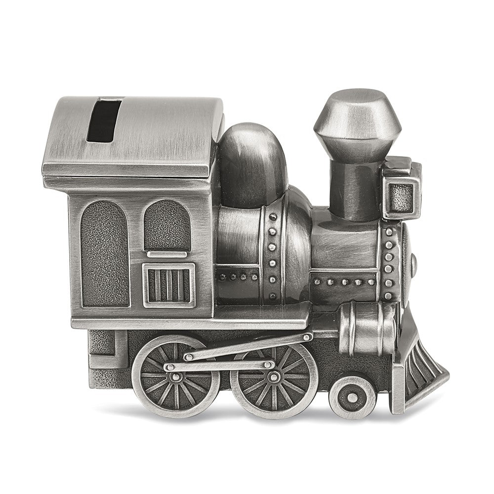 Pewter-tone Finish Metal Small Train Bank