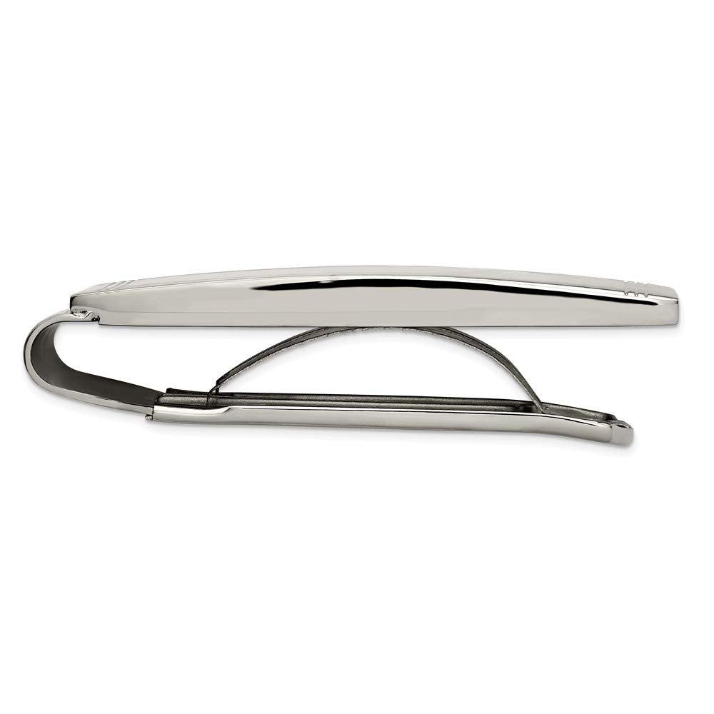Chisel Stainless Steel Polished And Grooved Money Clip