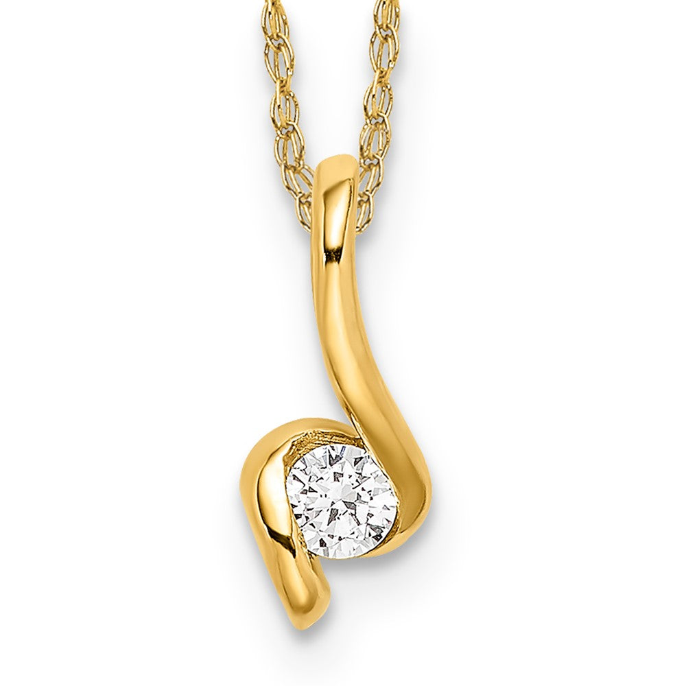 14k Yellow Gold Lab Grown Diamond VS/SI+ G+ Pendant w/ chain