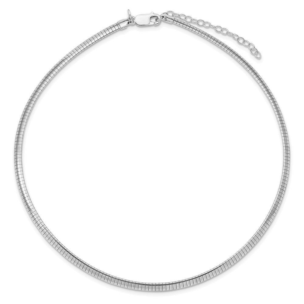 Sterling Silver Rhodium-plated 4mm with a 2 inch Extention Cubetto Chain 16 Inches