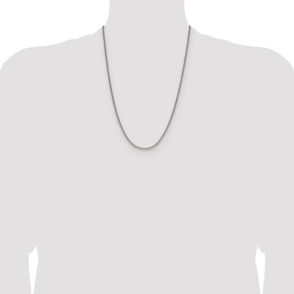 Chisel Stainless Steel Polished 3mm 24 inch Cable Chain