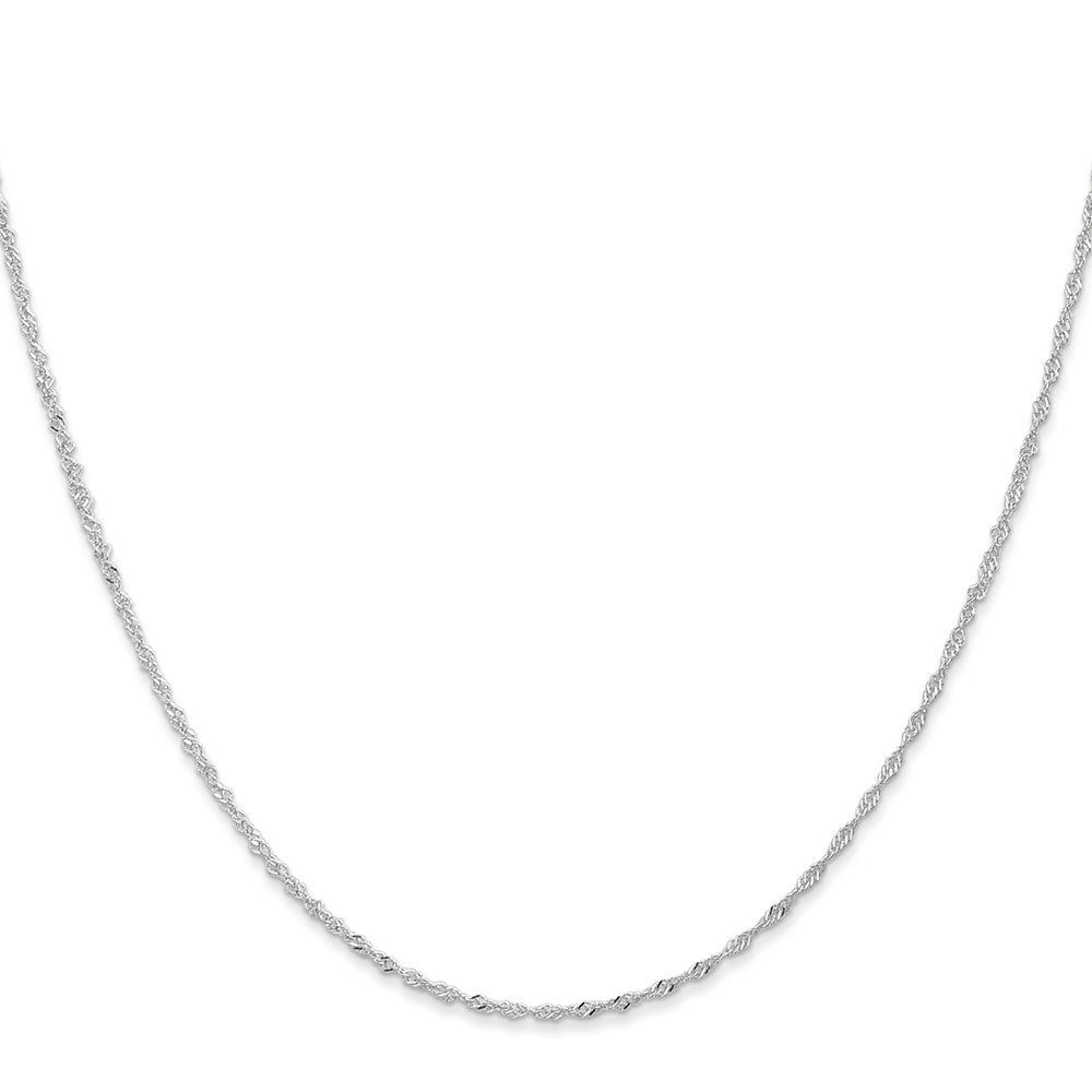 10k White Gold 1mm Singapore Chain