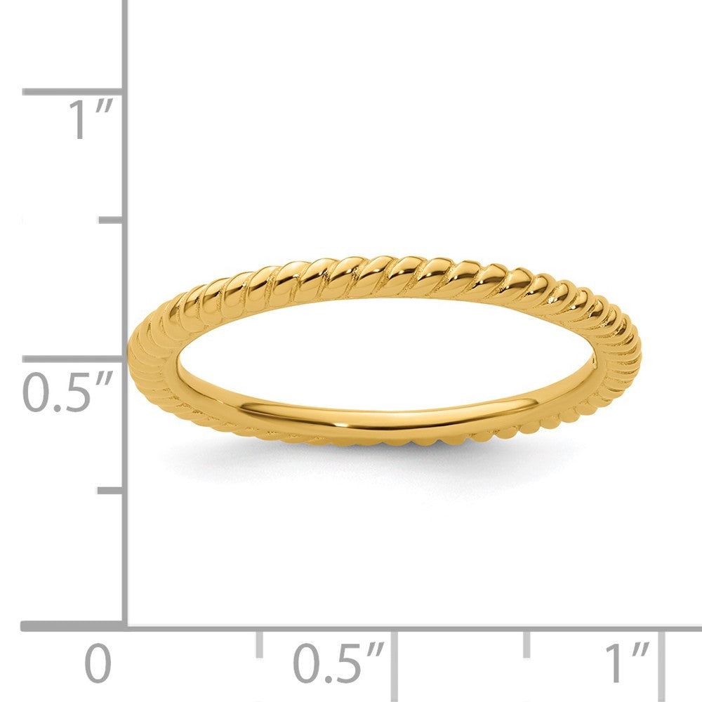 Sterling Silver Stackable Expressions Gold-plated Twisted Ring Size -9
