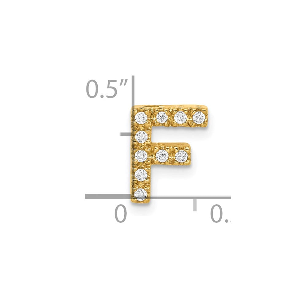 10K  Diamond Letter F Initial Charm