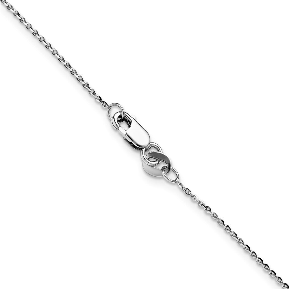 14K White Gold 1mm D/C Oval Link Chain