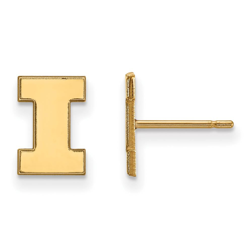 Logoart Sterling Silver Gp University Of Illinois Extra Small Post Earrings