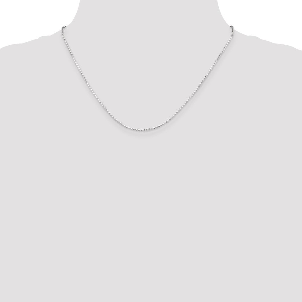 Sterling Silver 1.15mm Square Fancy Beaded Chain 18 Inches
