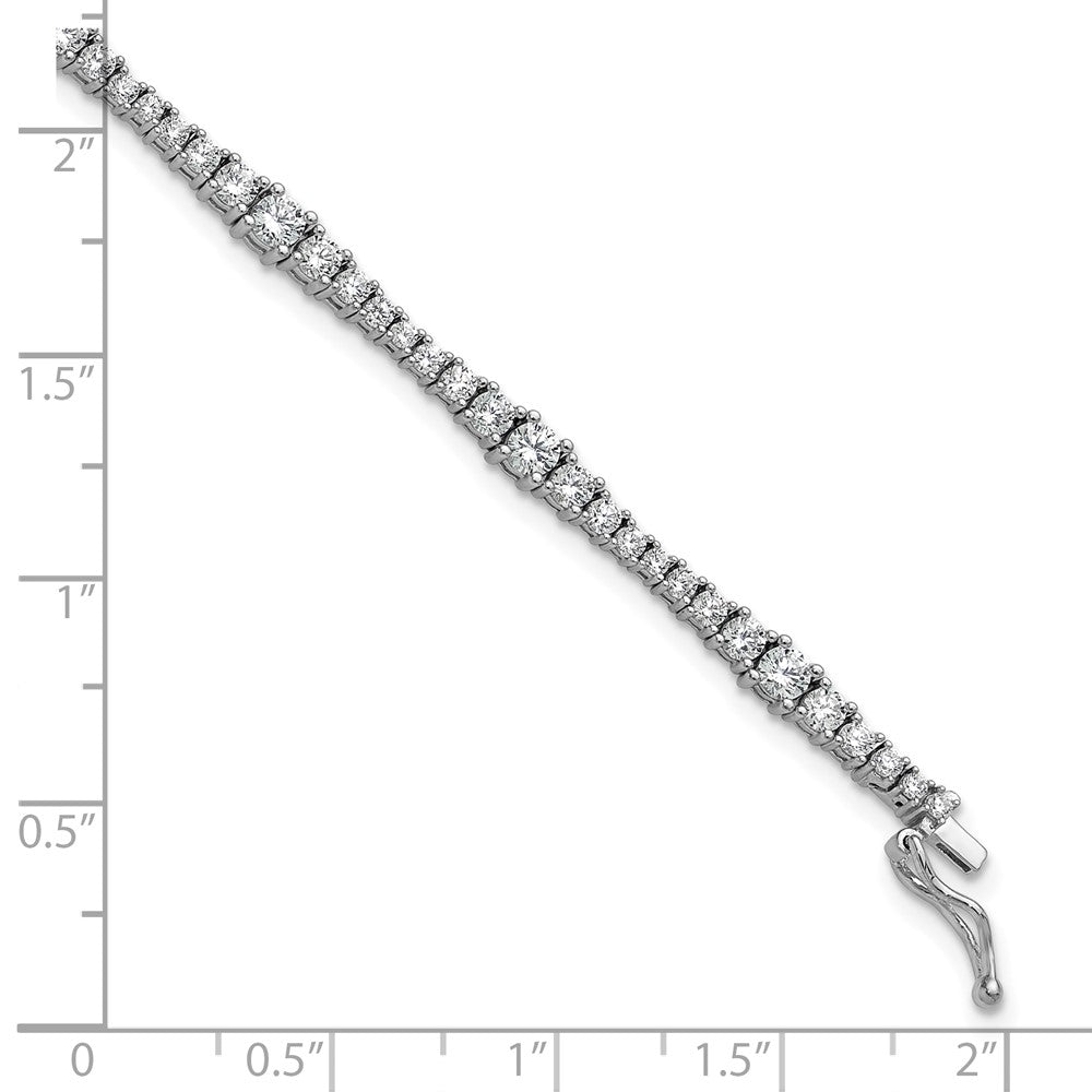 Sterling Shimmer Sterling Silver Rhodium-plated CZ 79 Stone 7 inch Bracelet 7 inches