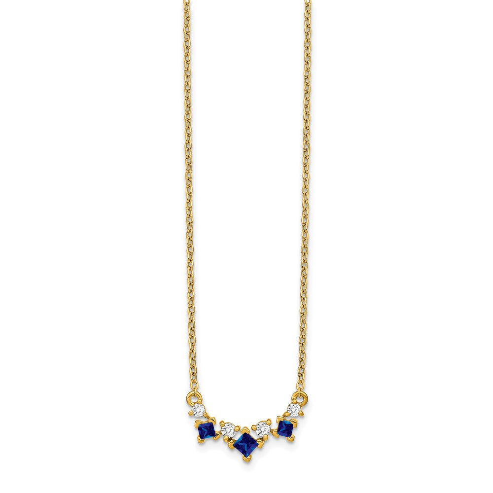 14k Sapphire and Diamond 18 inch Necklace