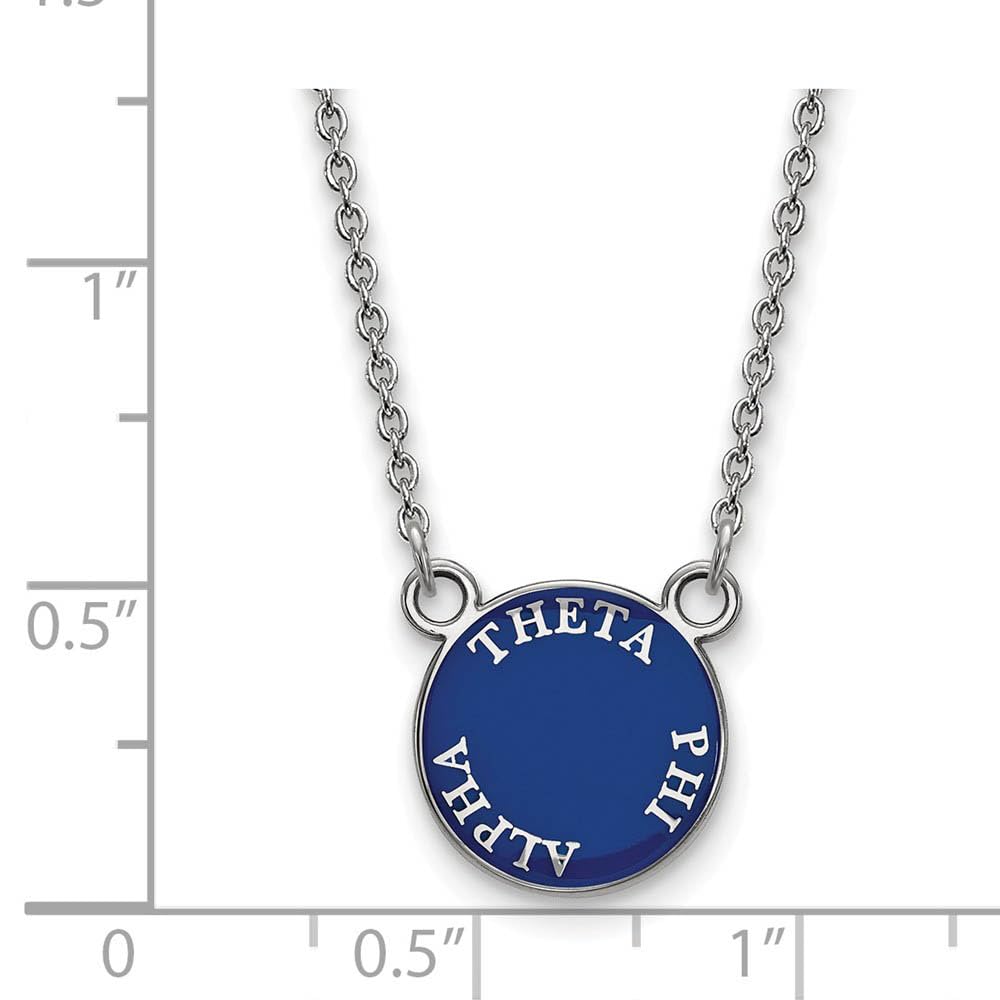 Sterling Silver 18in Official Licensed Greek Sororities Theta Phi Alpha (???) XS Enamel Pendant w/Necklace