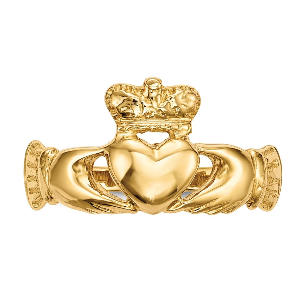 14k Polished Claddagh Ring Size 7