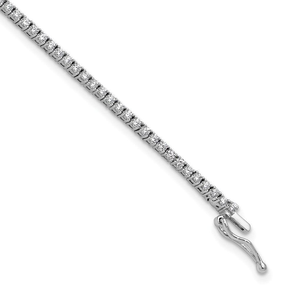 Sterling Shimmer Sterling Silver Rhodium-plated 1.5mm CZ 109 Stone 8 inch Bracelet 8 inches