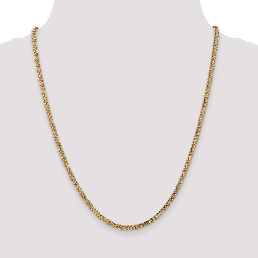 14K 22 inch 3mm Semi-Solid Franco with Fancy Lobster Clasp Chain