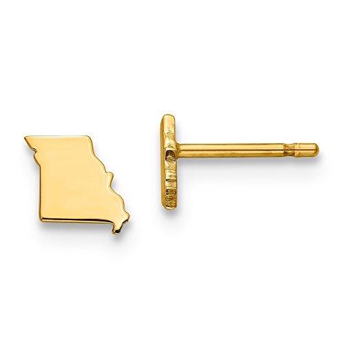 Sterling Silver Gold-plated Missouri State Earrings