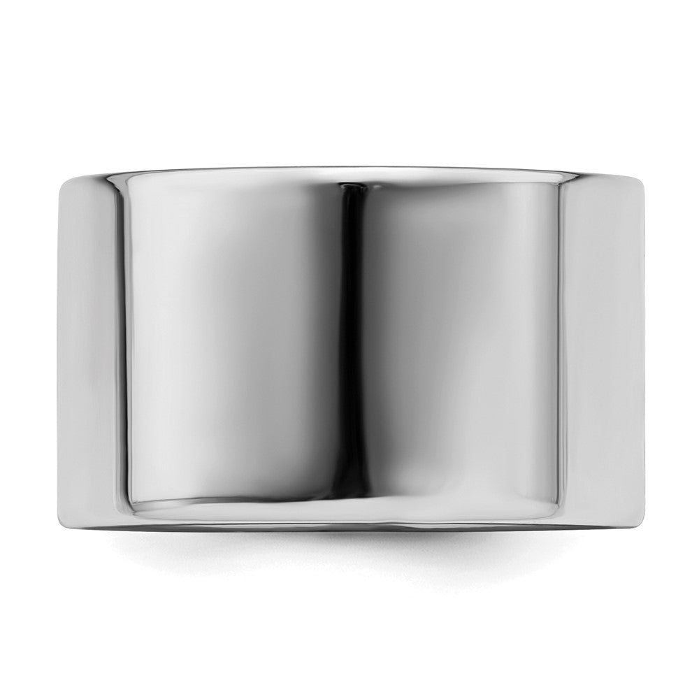 SS Rhodium-plated 12mm Flat Size 10 Band